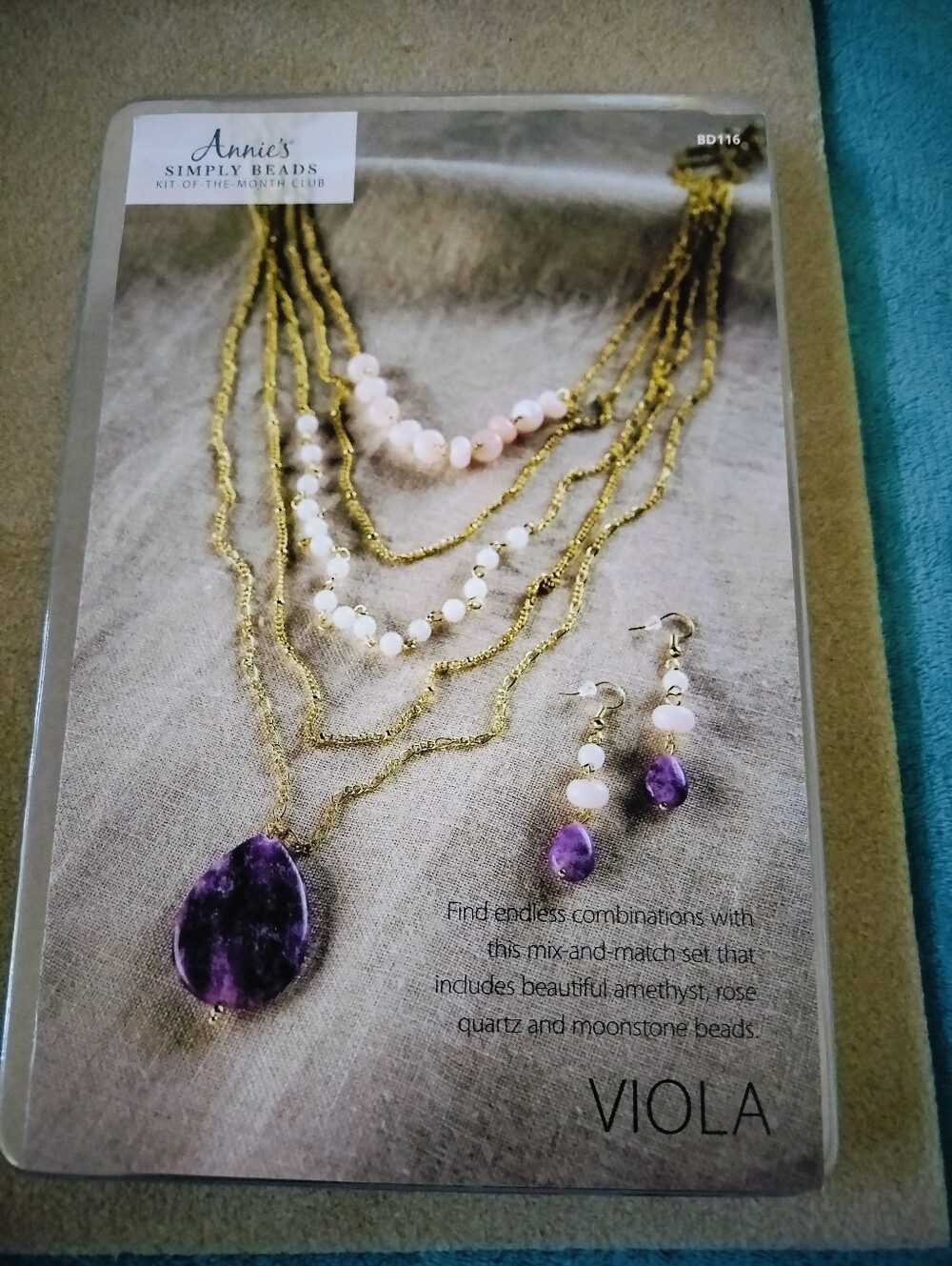 ANNIE'S Simply Beads Necklace Earrings Kit VIOLA Amethyst Quartz BD116 NEW